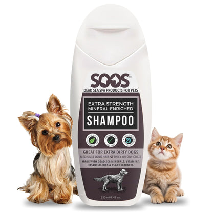 Natural Dead Sea Extra Strength Mineral Rich Pet Shampoo: Dogs & Cats