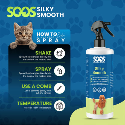 Silky Smooth 5-in-1 Leave-on Conditioning Spray for Dogs and Cats by Soos Pets