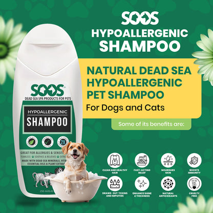 Natural Dead Sea Hypoallergenic Pet Shampoo For Dogs & Cats