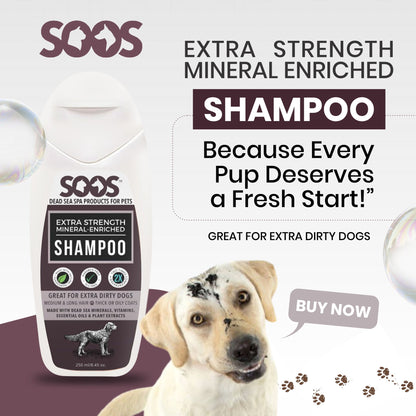 Natural Dead Sea Extra Strength Mineral Rich Pet Shampoo: Dogs & Cats