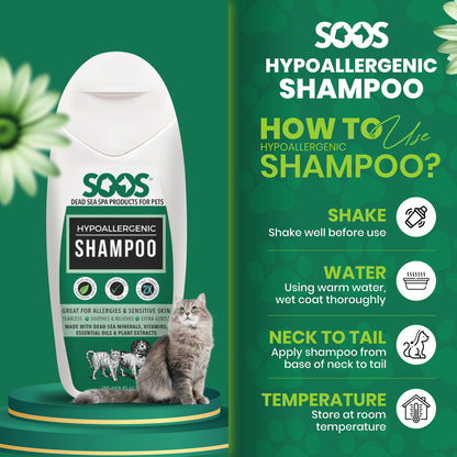 Natural Dead Sea Hypoallergenic Pet Shampoo For Dogs & Cats