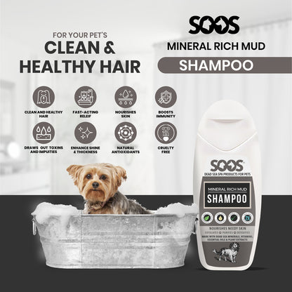 Natural Dead Sea Mineral Rich Mud Pet Shampoo For Dogs & Cats