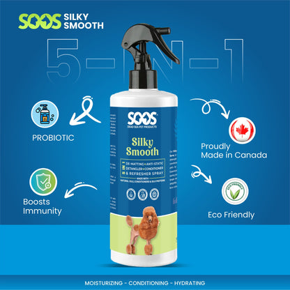 Silky Smooth 5-in-1 Leave-on Conditioning Spray for Dogs and Cats by Soos Pets