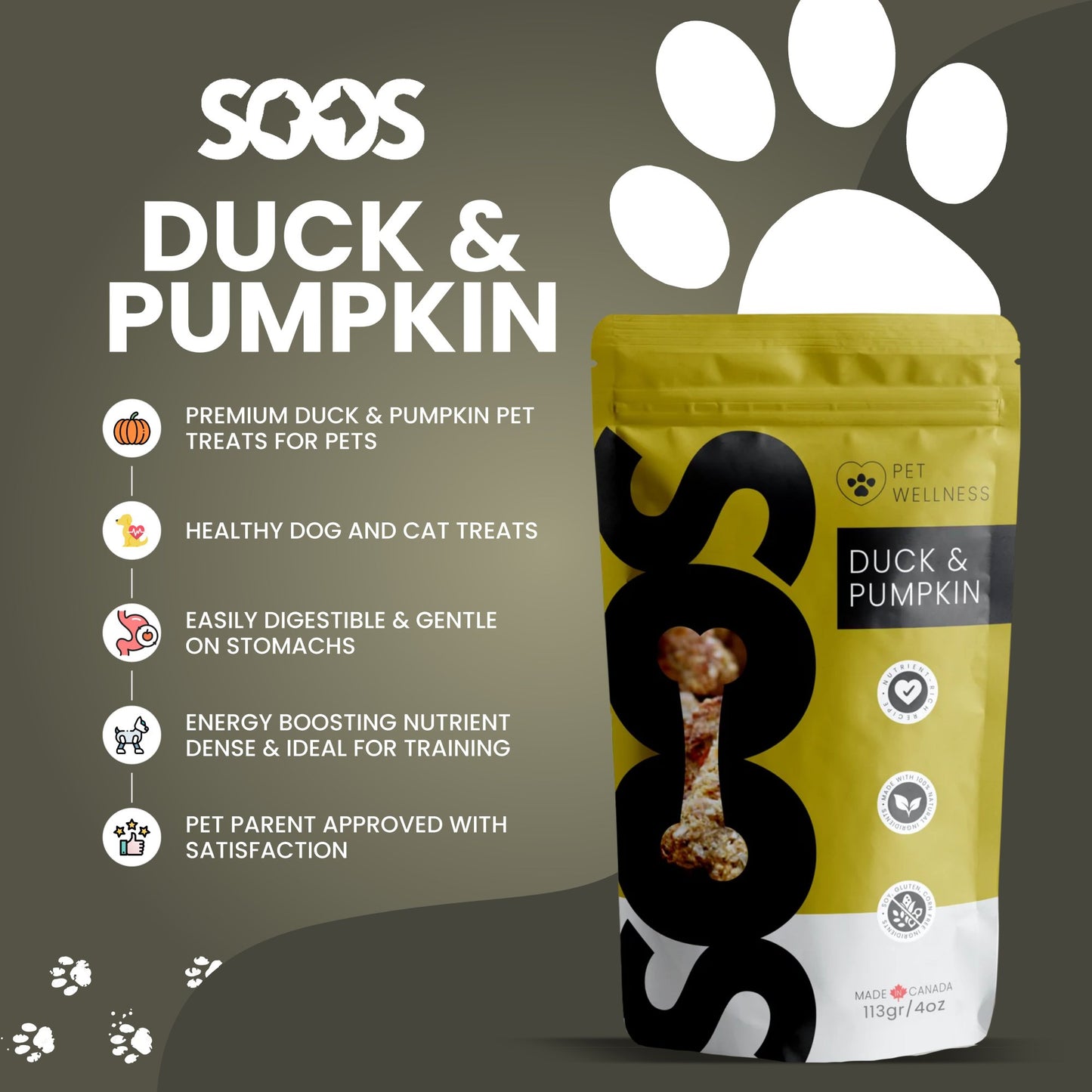 Soos Pets Duck & Pumpkin Wellness Treats