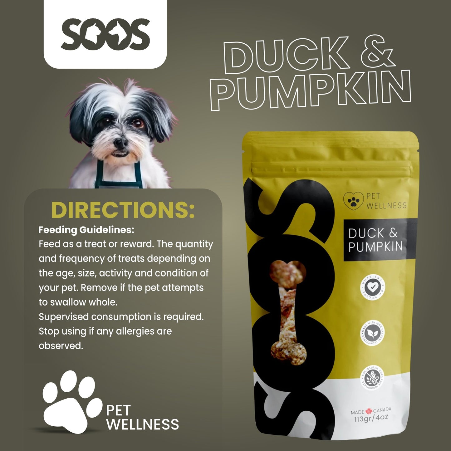 Soos Pets Duck & Pumpkin Wellness Treats