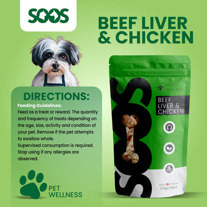 Soos Pets Beef Liver & Chicken Wellness Treats