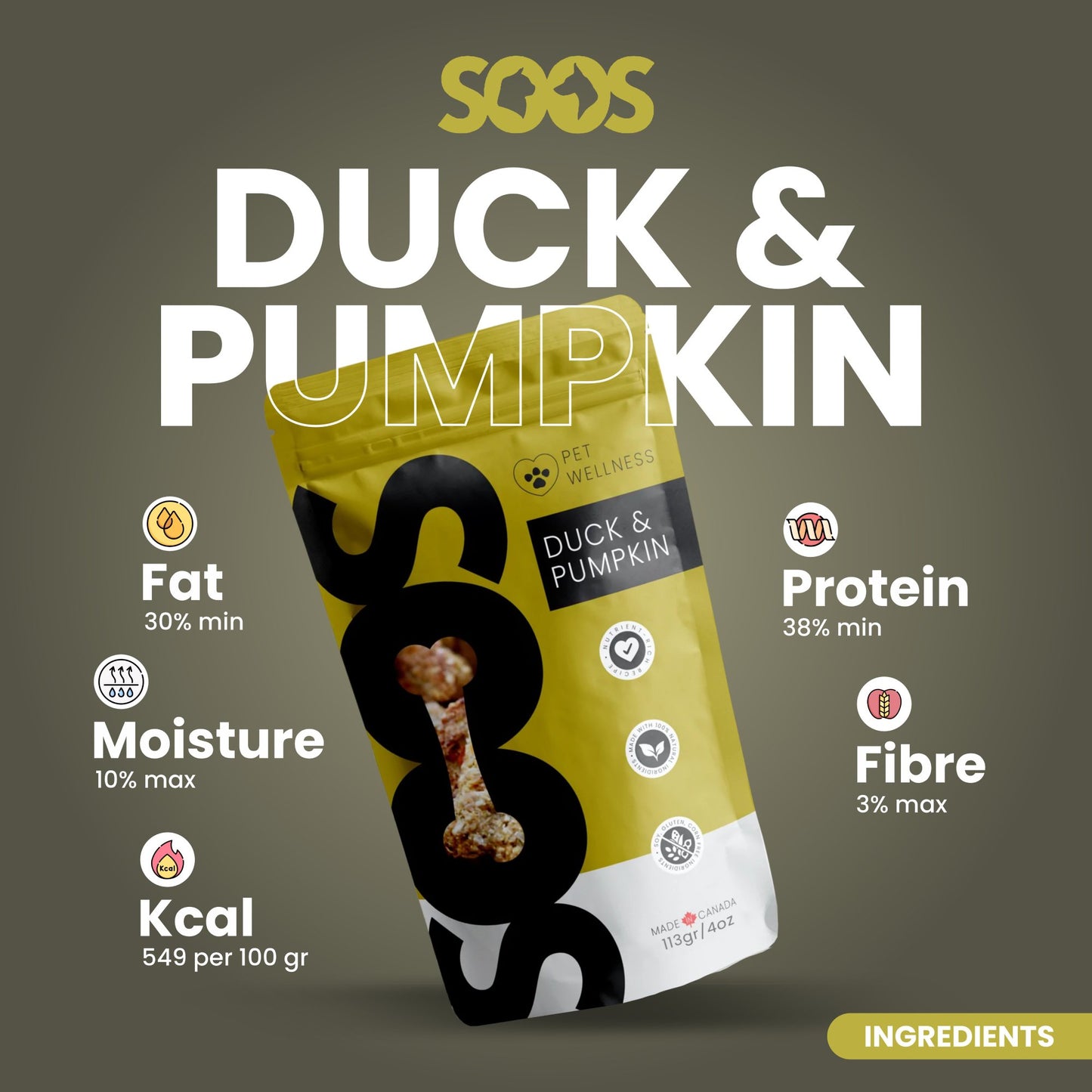 Soos Pets Duck & Pumpkin Wellness Treats