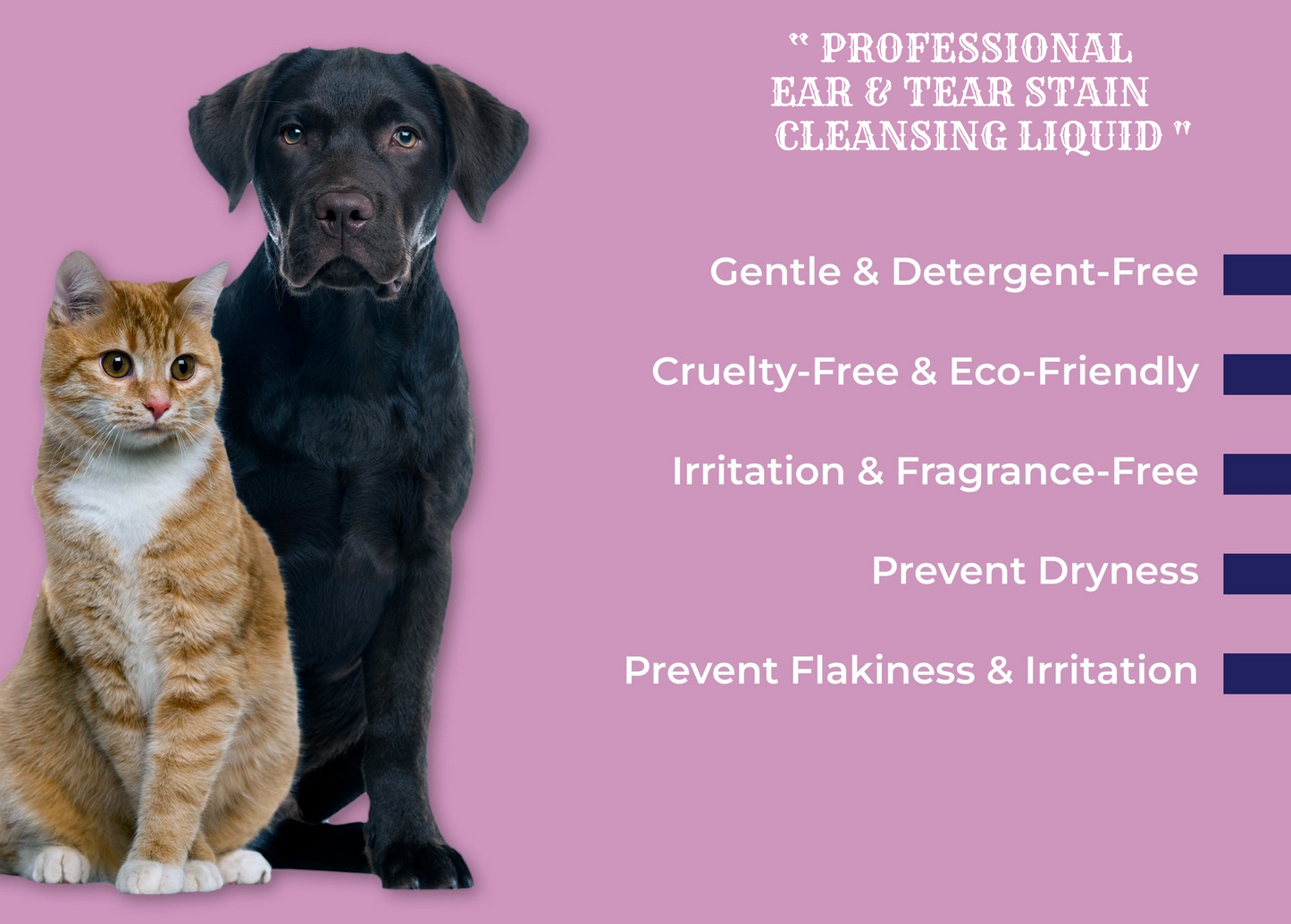 Natural Ear & Tear Stain Cleansing Liquid for Pets