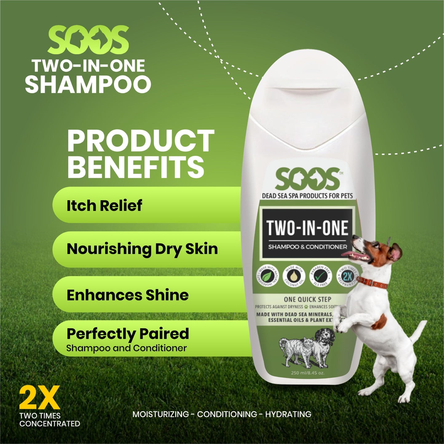 Natural Dead Sea Two-In-One Pet Shampoo & Conditioner For Dogs & Cats