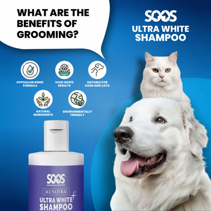 All Natural Ultra White Hypoallergenic Shampoo For Dogs And Cats