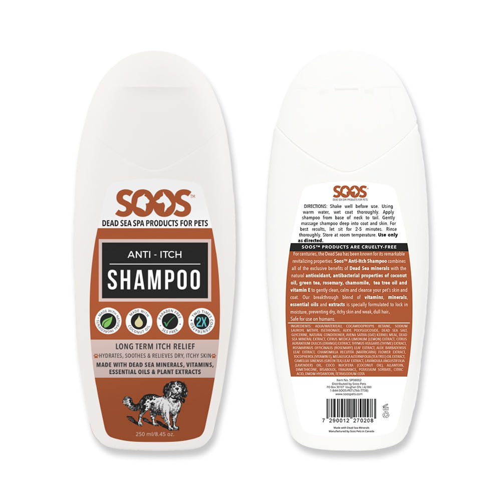 Natural Anti Itch Shampoo for Dogs Cats Soos Pets