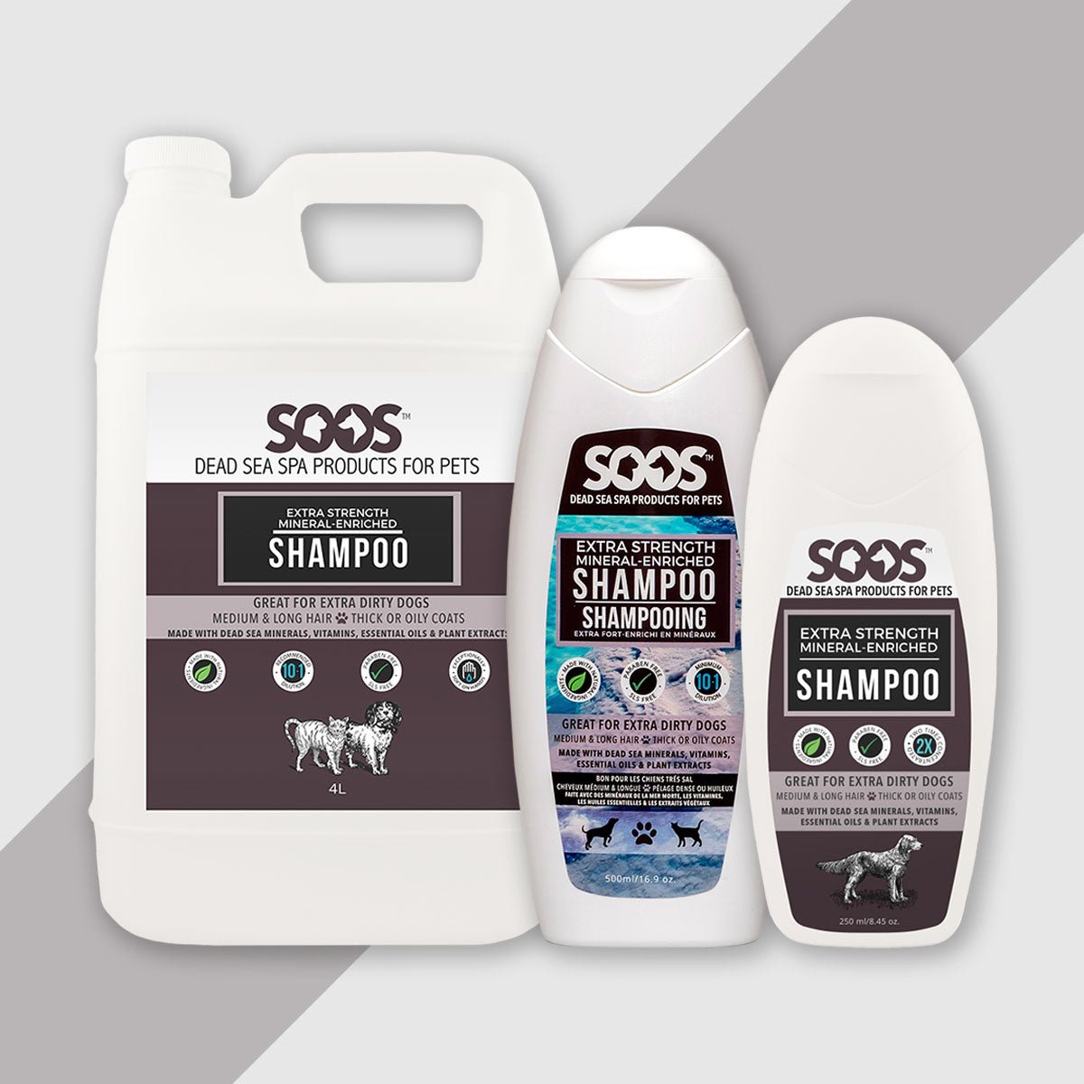 Dead Sea organic dog shampoo and cat shampoo products Soos Pets