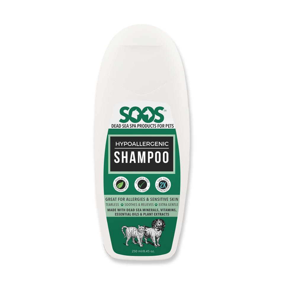 Soos Pets Natural Dead Sea Hypoallergenic Shampoo 250 mL 845 Oz